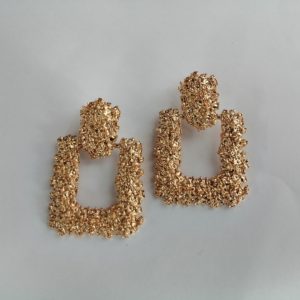 Solid Gold Square Earring