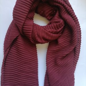 Maroon Pleated Scarf