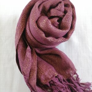 Glitter Pashmina – Purple Maroon With Gold Glitter