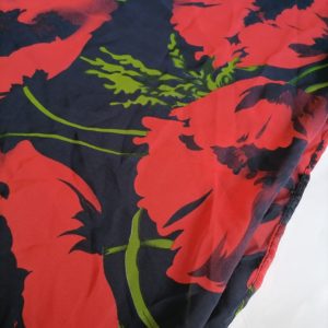 Navy With Red Flower Scarf