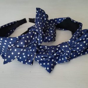 Navy Polka Dot Alice Band