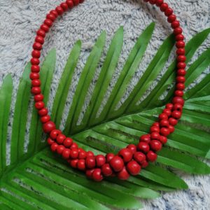 Beaded Statement Necklace – Red