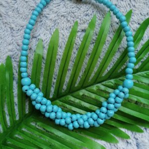 Beaded Statement Necklace – Baby Blue
