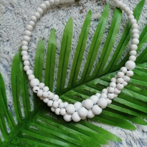 Beaded Statement Necklace – White