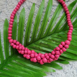 Beaded Statement Necklace – Pink
