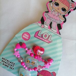 LOL Necklace, Bracelet, Ring Set