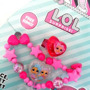 LOL Necklace, Bracelet, Ring Set