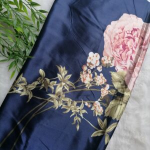 Navy Square Satin w/ Floral