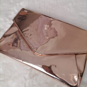 Rose Gold Metallic Clutch Bag