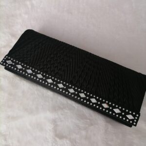 Diamante Black Clutch Bag