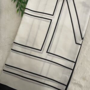 Black & White Simple Line Square Satin Scarf