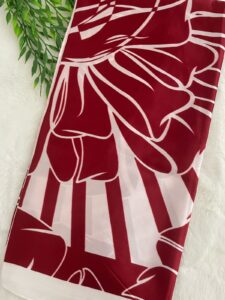 Red Flower Square Satin Scarf