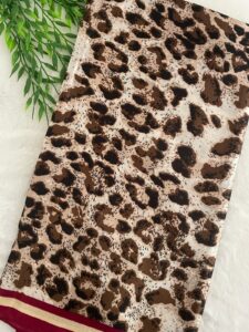 Leopard Print w/red Square Satin Scarf