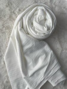Ribbed Jersey Scarf - White