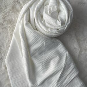 Ribbed Jersey Scarf – White