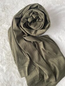 Ribbed Jersey Scarf - khaki