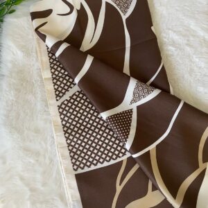 Square Scarf Silk – Brown Flower