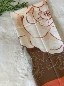 Square Scarf Silk - Elegant Flower