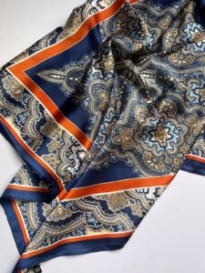 Bandana Scarf - Paisley Navy w/Orange